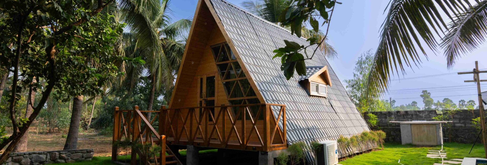 A Frame Cabin – Adu’s Farm Mamallapuram