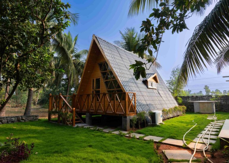 A Frame Cabin – Adu’s Farm Mamallapuram